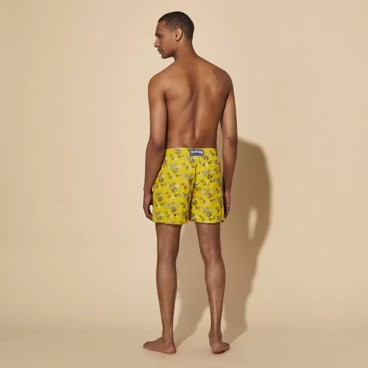 Nachhaltigkeit Men Swim Shorts Embroidered Flowers And Shells - Limited Edition Vilebrequin Sunflower / Gelb Stickerei Herren - 1