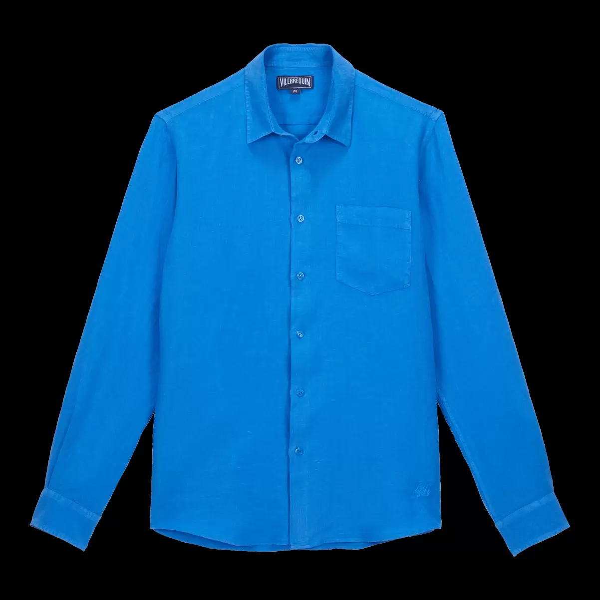 Vilebrequin Shirts Zufrieden Einfarbiges Hemd Aus Leinen Für Herren Earthenware / Blau Herren - 3