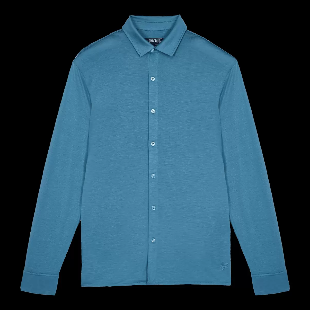 Einfarbiges Hemd Aus Jersey-Tencel Für Herren Günstig Calanque / Blau Shirts Herren Vilebrequin - 3