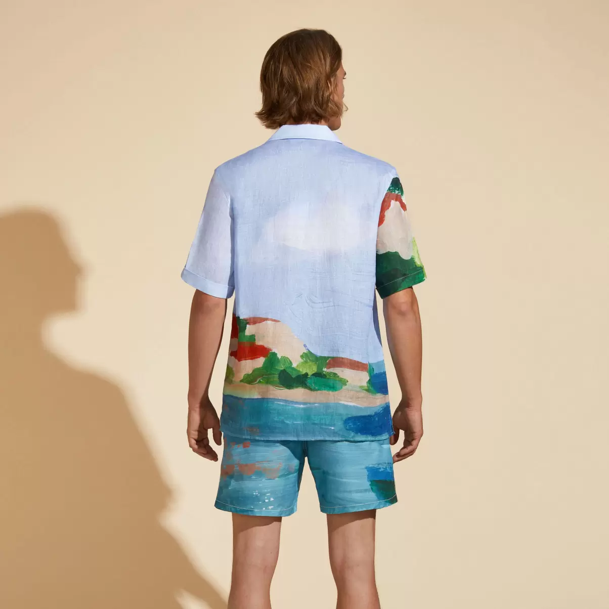 Herren Shirts Beschaffung Chambray / Blau 360 Landscape Bowling-Hemd Aus Leinen Für Herren – Vilebrequin X Highsnobiety - 1