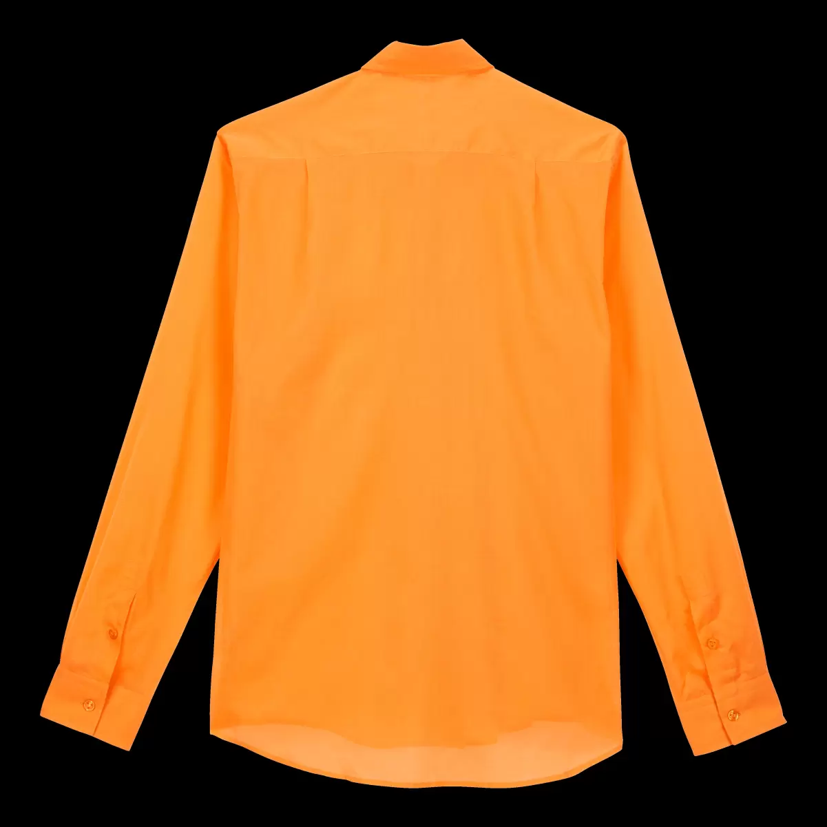 Das Günstigste Leichtes Solid Unisex-Hemd Aus Baumwollvoile Vilebrequin Karotte / Orange Herren Shirts - 4