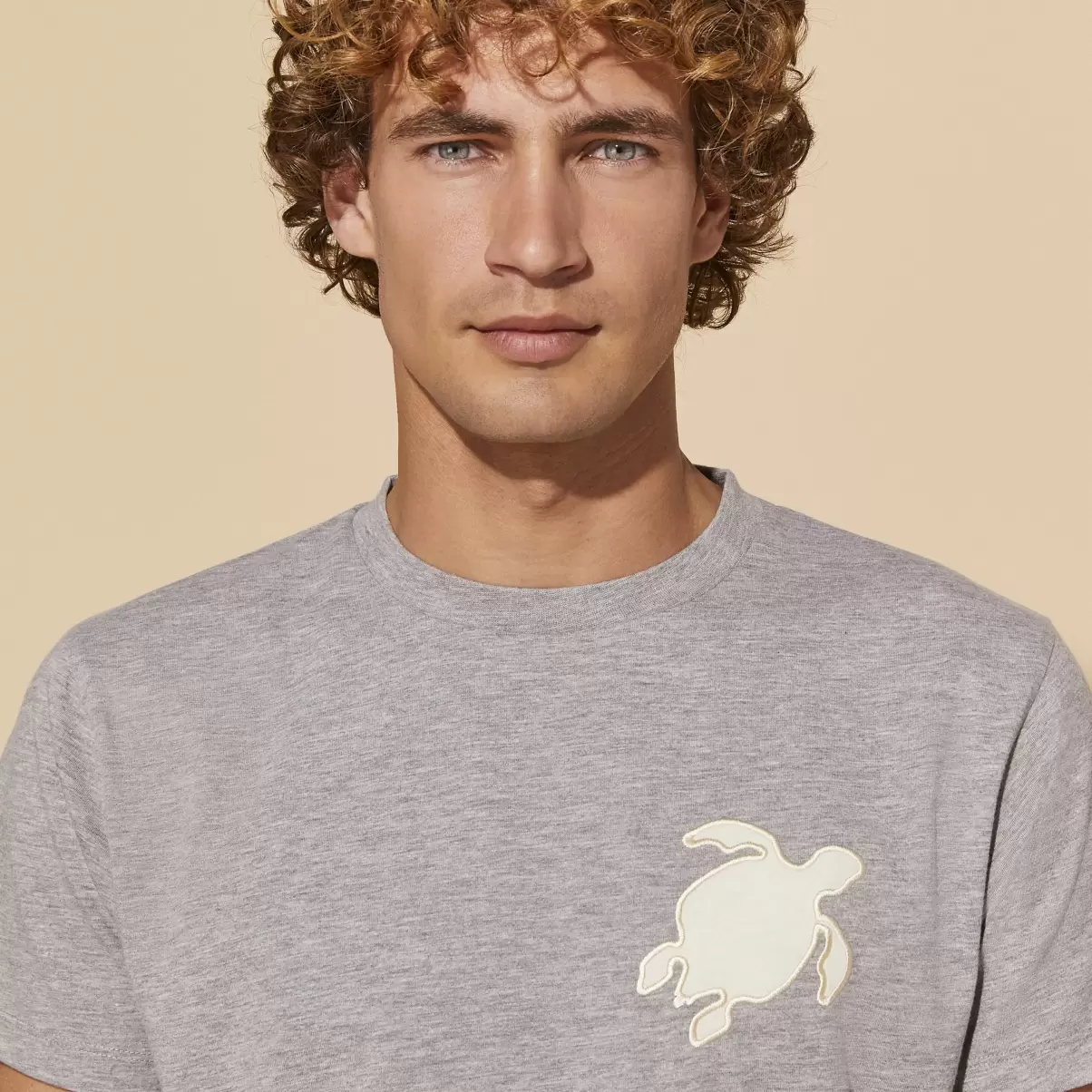 Turtle Patch T-Shirt Aus Baumwolle Für Herren Online-Shop Herren T-Shirts Graumeliert / Grau Vilebrequin - 2