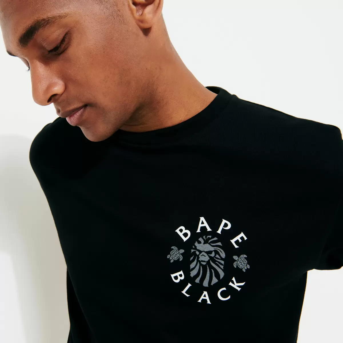 Online Vilebrequin X Bape® Black T-Shirt Mit Logo-Print Für Herren T-Shirts Schwarz / Schwarz Herren - 2