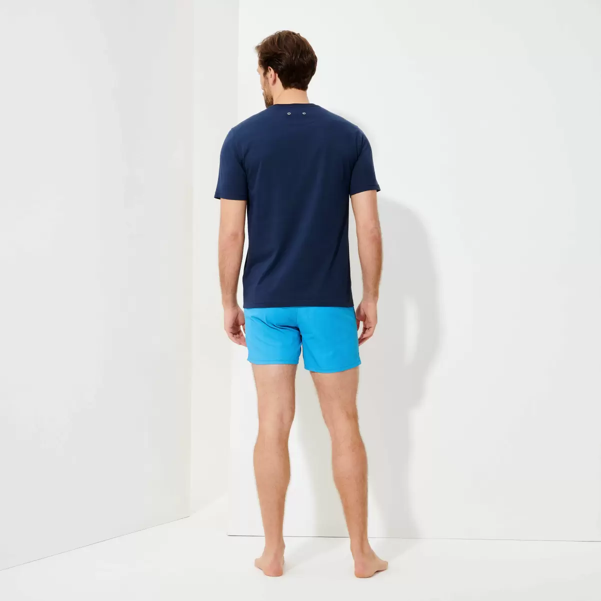 Marineblau / Blau Vilebrequin T-Shirts Einfarbiges T-Shirt Aus Bio-Baumwolle Für Herren Herren Angebot - 1