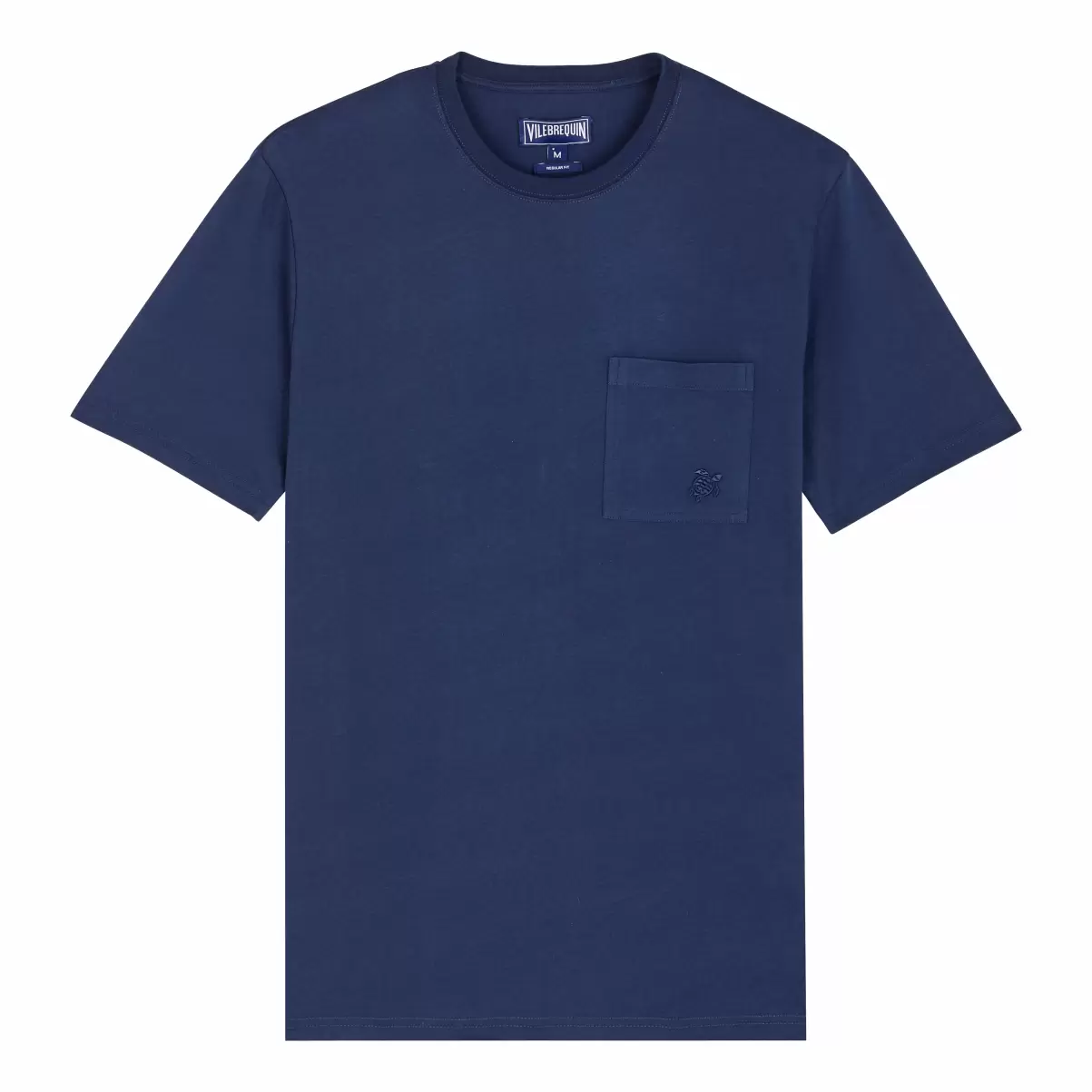 Marineblau / Blau Vilebrequin T-Shirts Einfarbiges T-Shirt Aus Bio-Baumwolle Für Herren Herren Angebot - 3