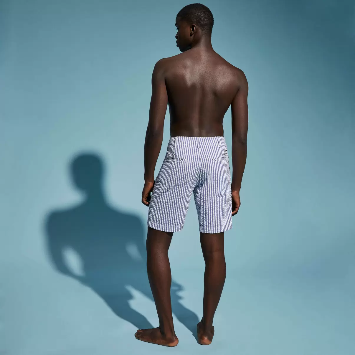 Jeans Blue / Blau Shorts Ultraleichte Seersucker Chino-Bermudashorts Für Herren Vilebrequin Rabattberechtigung Herren - 1