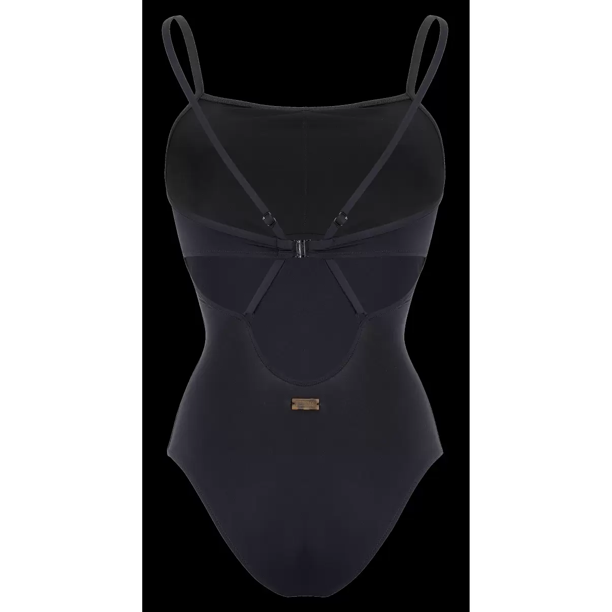 Damen Einteiler Vilebrequin Popularität Schwarz / Schwarz Solid Badeanzug Mit Überkreuzten Rückenträgern Für Damen - 4