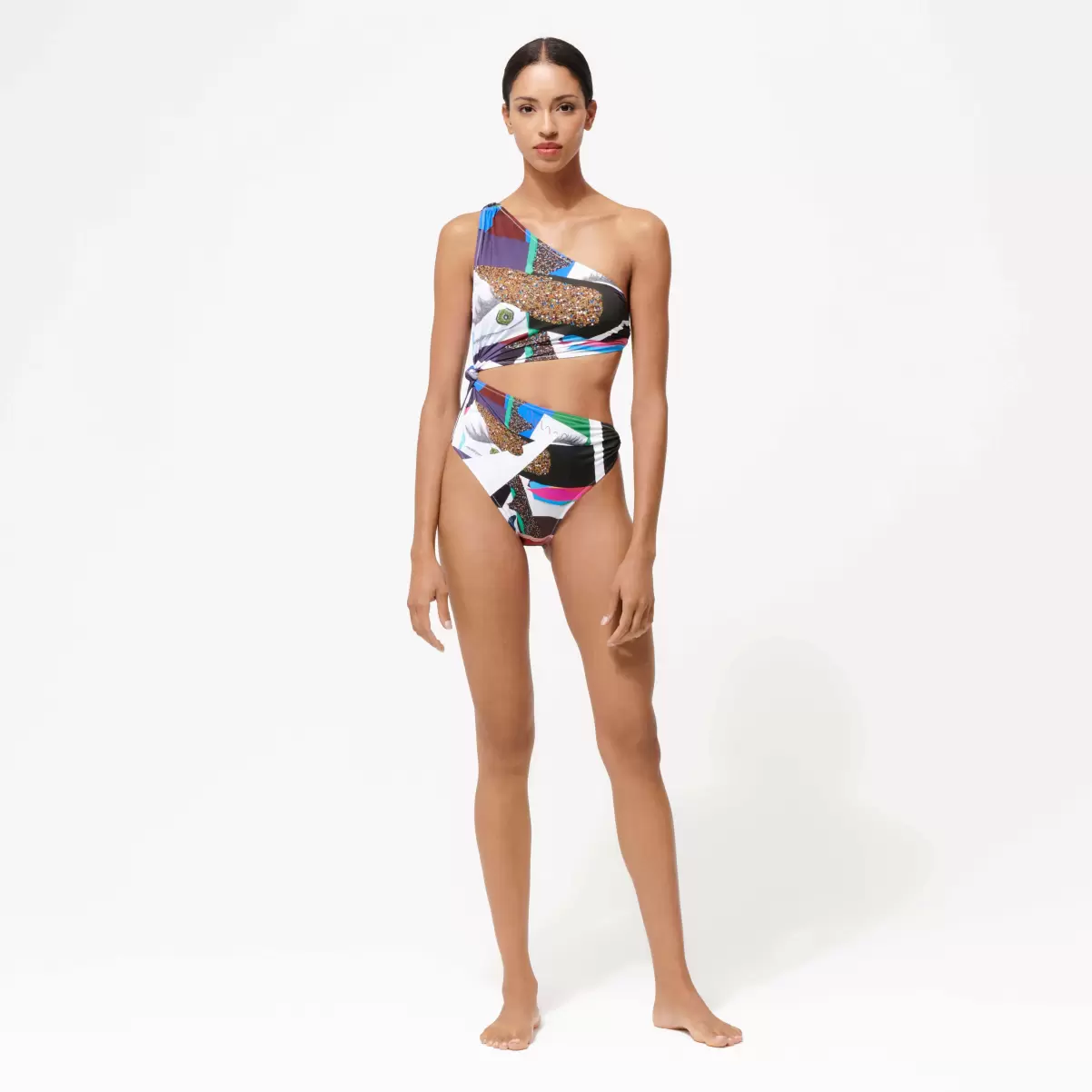 Produktzertifizierung Multicolor / Multi Séduction Asymmetrischer Badeanzug Für Damen - Vilebrequin X Deux Femmes Noires Damen Einteiler