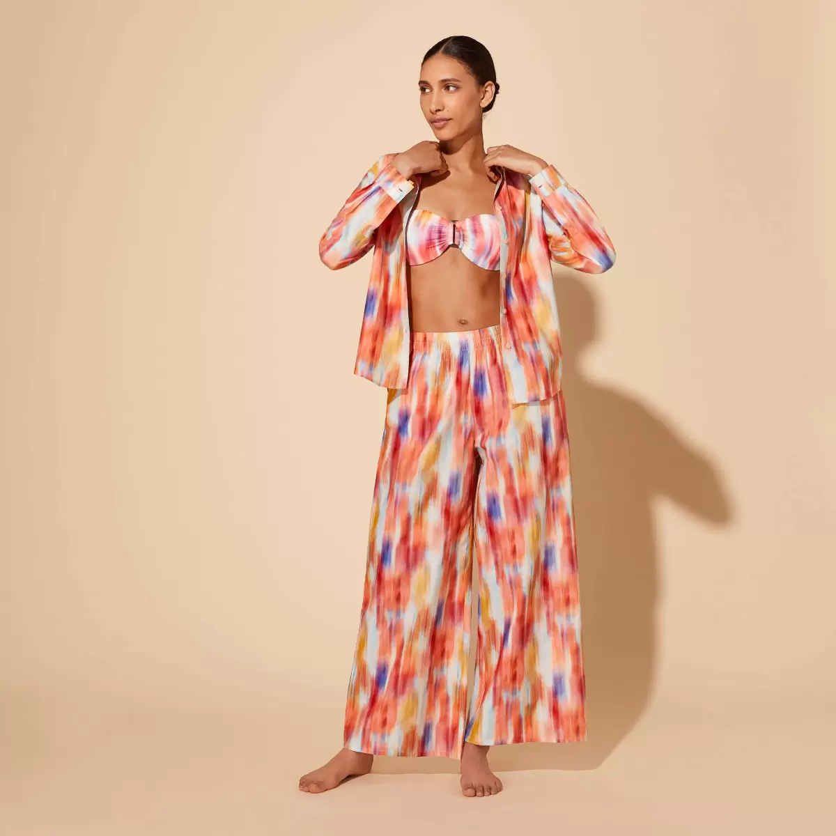 Vilebrequin Multicolor / Multi Hemden Damen Technologie Women Cotton And Silk Shirt Ikat Flowers