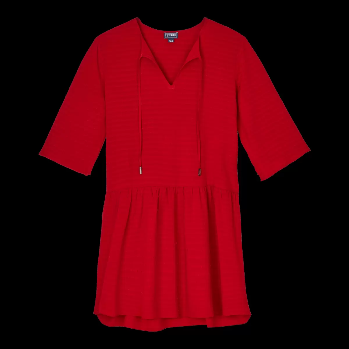 Damen Sicherheit Kleider Moulin Rouge / Rot Kurzes Plumetis Damenkleid Vilebrequin - 3