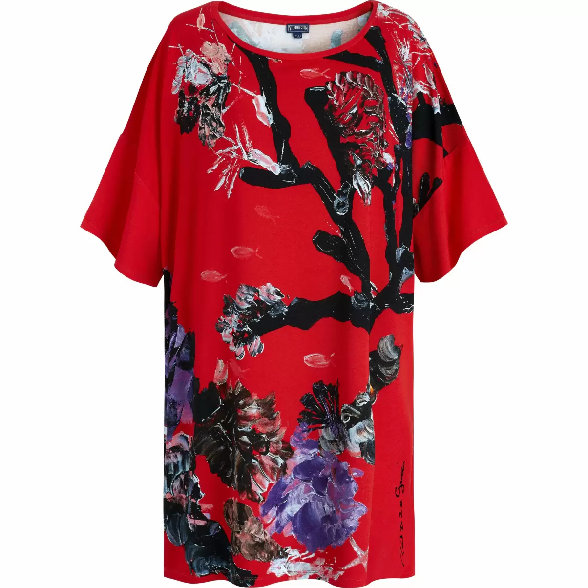 Kleider Material Damen Spring Flower Maxikleid Aus Viskose Für Damen - Vilebrequin X Patrizia Gucci Mohnrot / Rot - 3