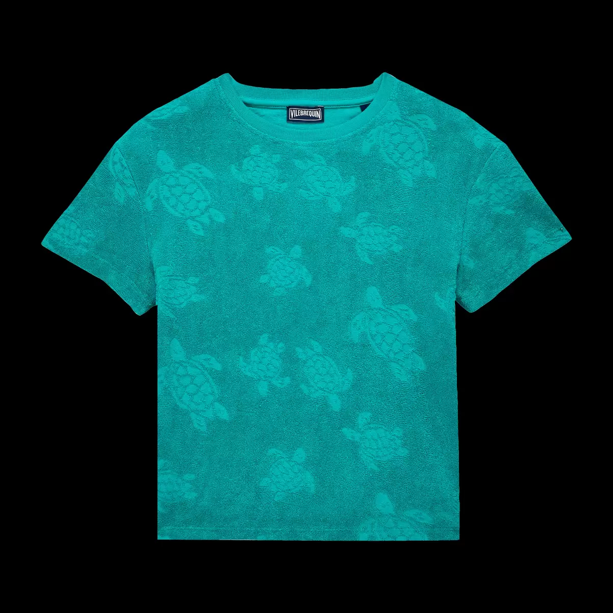2024 Vilebrequin Jungen Rondes Des Tortues T-Shirt Mit Rundhalsausschnitt Aus Frottee Für Kinder Tropezian Green / GrÜN T-Shirts - 2