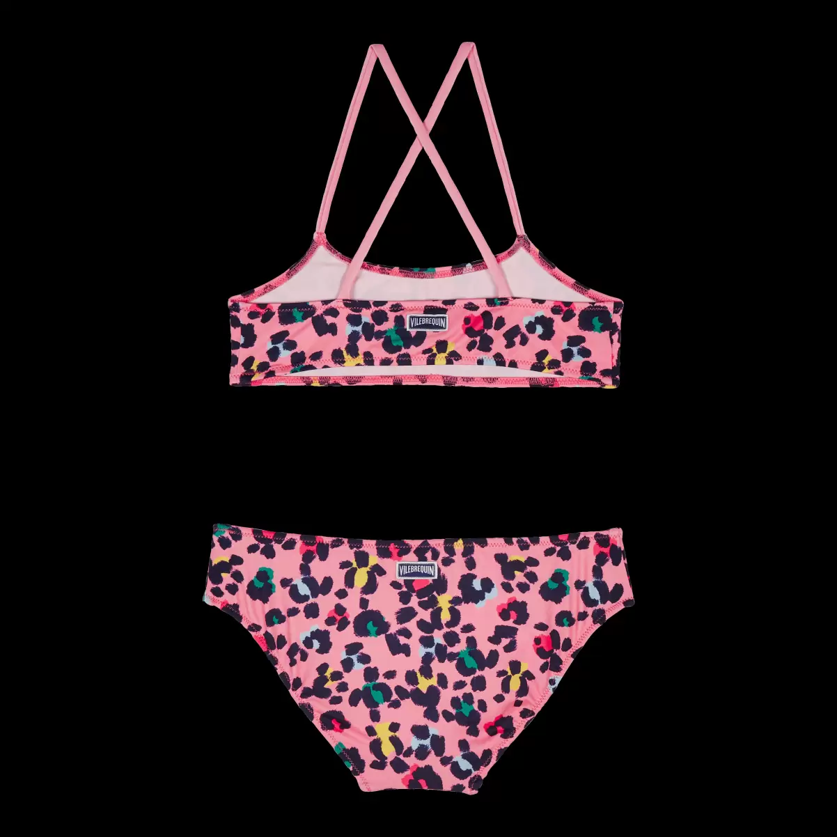 Bonbon / Rosa Wesentlich Vilebrequin Mädchen Zweiteiliger Turtles Leopard Badeanzug Für Mädchen Bikini - 4