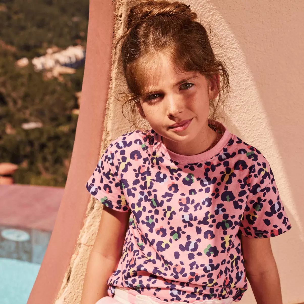 T-Shirts Haltbarkeit Turtles Leopard T-Shirt Für Mädchen Mädchen Bonbon / Rosa Vilebrequin