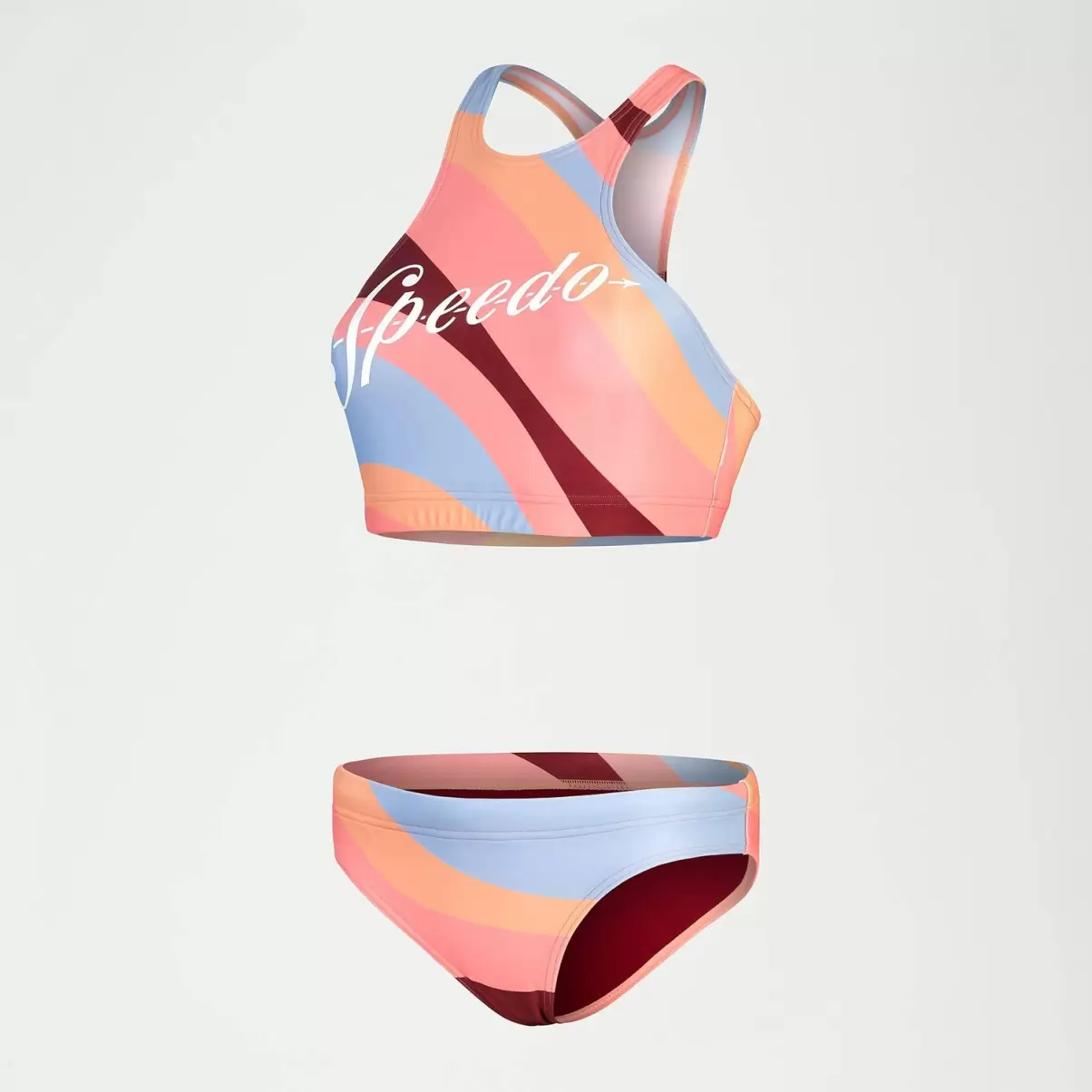 Bikinis & Tankinis Damen Speedo Bedruckter Volleyball-Bikini Mit Logo Für Damen Flieder/Koralle - 4
