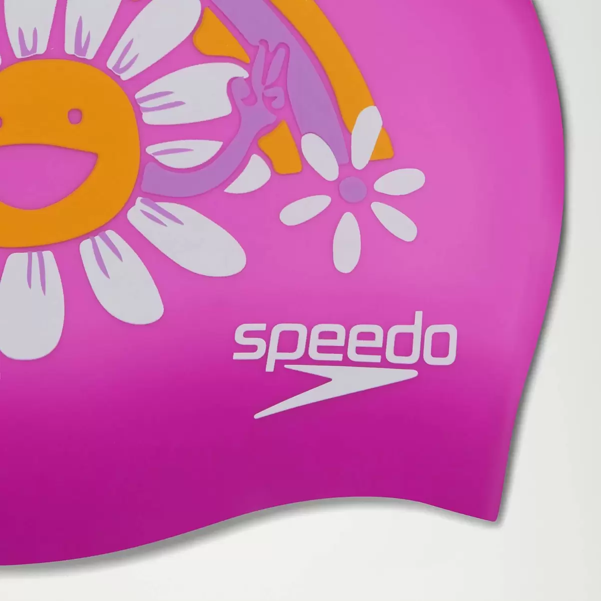 Damen Bedruckte Silikonbadekappe Für Kinder Pink/Violett Speedo Schwimm Accessoires - 1