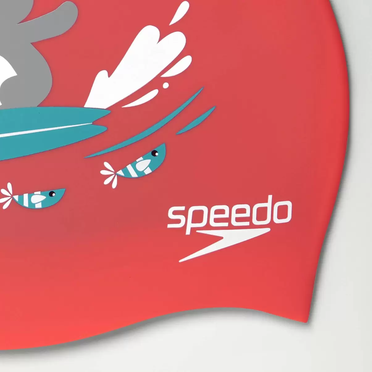 Speedo Bedruckte Silikon-Badekappe Für Kinder Pink/Blau Schwimm Accessoires Damen - 1