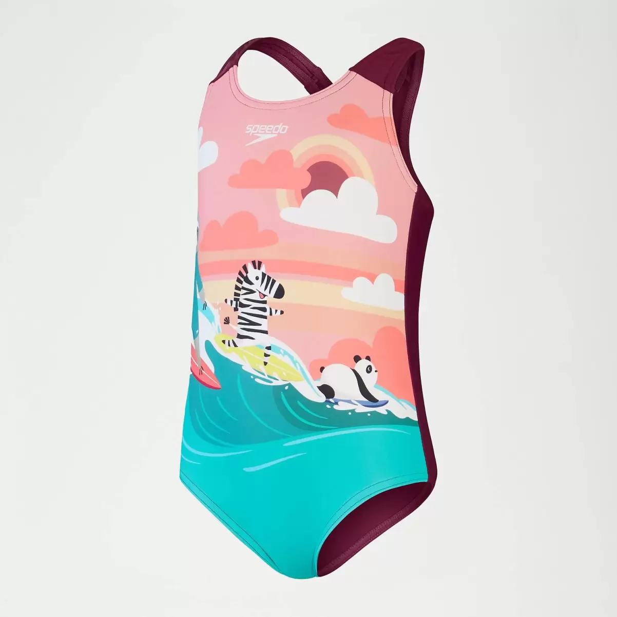 Kinder Bedruckter Badeanzug Für Mädchen Im Kleinkindalter Pink/Koralle Speedo Mädchen Bademode - 3