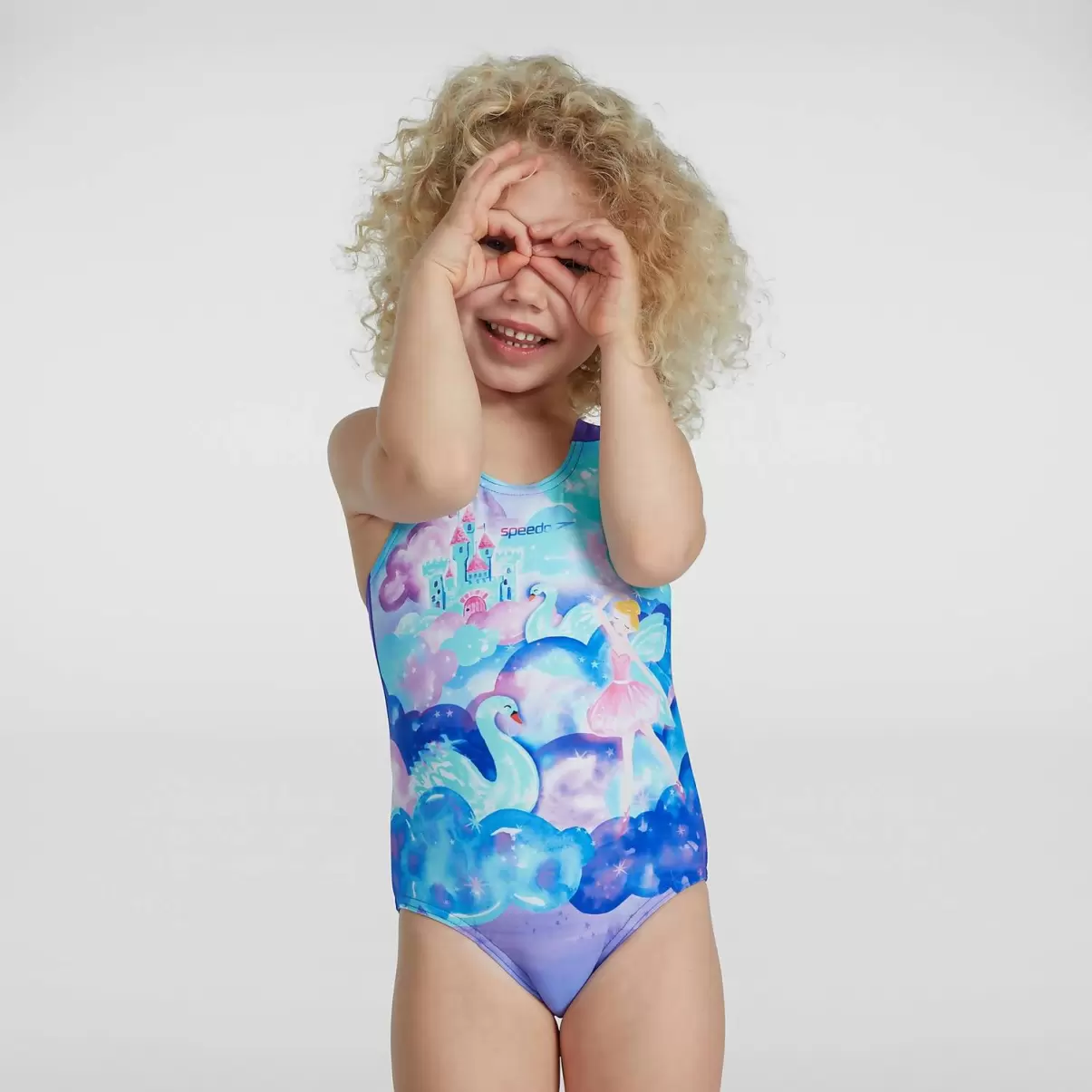 Speedo Mädchen Bademode Kinder Digital Placement Badeanzug Lila/Pink Für Kleinkinder (Mädchen) - 2