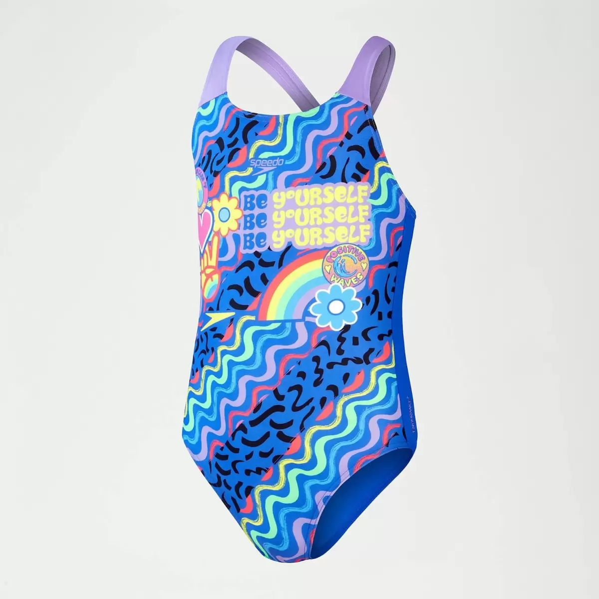 Kinder Speedo Mädchen Bademode Splashback-Badeanzug Für Mädchen Blau/Flieder - 3