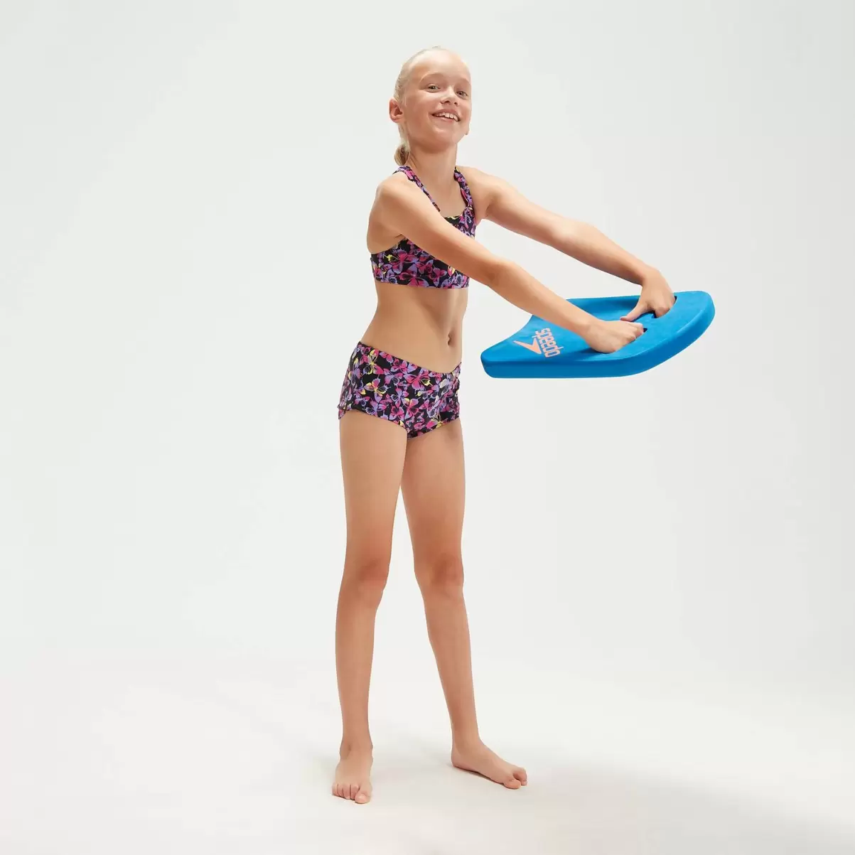 Speedo Kinder Bedruckter Bikini Mit Längerem Bein Für Mädchen Schwarz/Pink Mädchen Bademode - 2