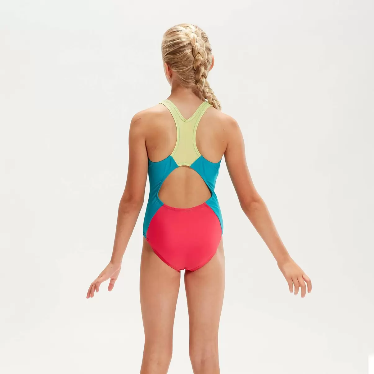 Kinder Speedo Farbblock Spiritback Badeanzug Für Mädchen Pink/Aqua Mädchen Bademode - 1