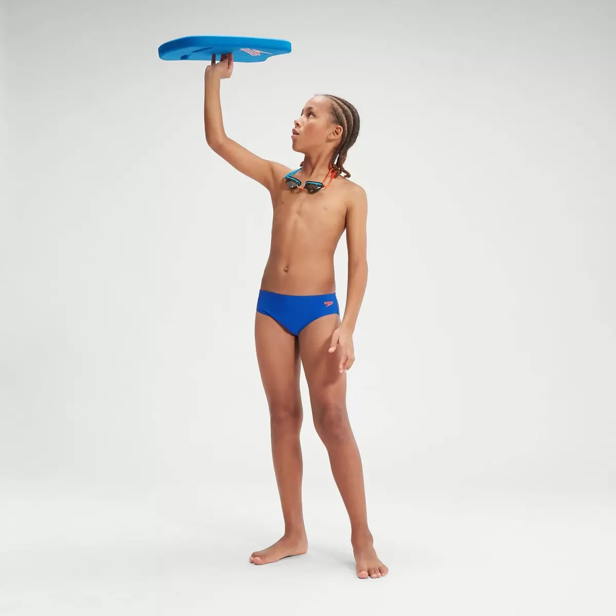 Speedo Jungs Bademode Logo-Badehose 6,5 Cm Für Jungen Blau/Orange Kinder - 2