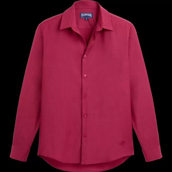 Empfehlen Shirts Vilebrequin Purpurrot / Rot Herren Men Wool Shirt Solid
