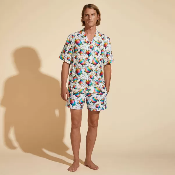 Multicolor / Multi Herren Tortugas Bowling-Hemd Aus Leinen Für Herren – Vilebrequin X Okuda San Miguel Shirts Produktsicherheit