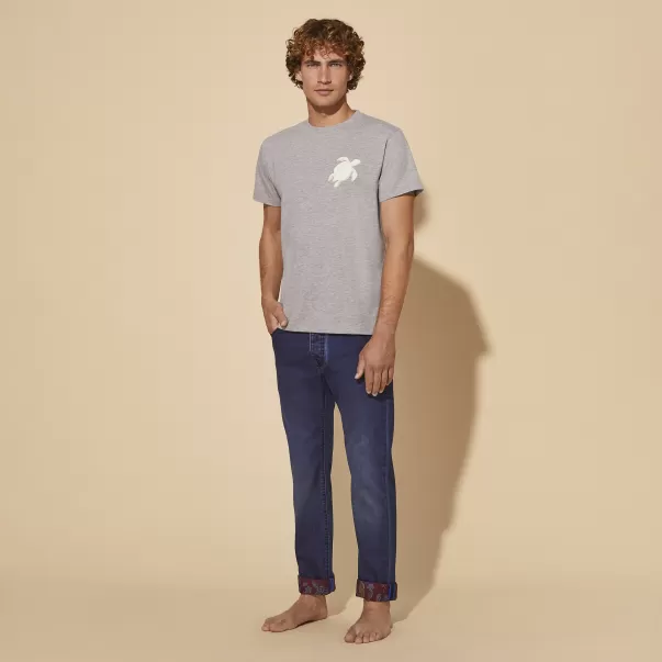 Turtle Patch T-Shirt Aus Baumwolle Für Herren Online-Shop Herren T-Shirts Graumeliert / Grau Vilebrequin