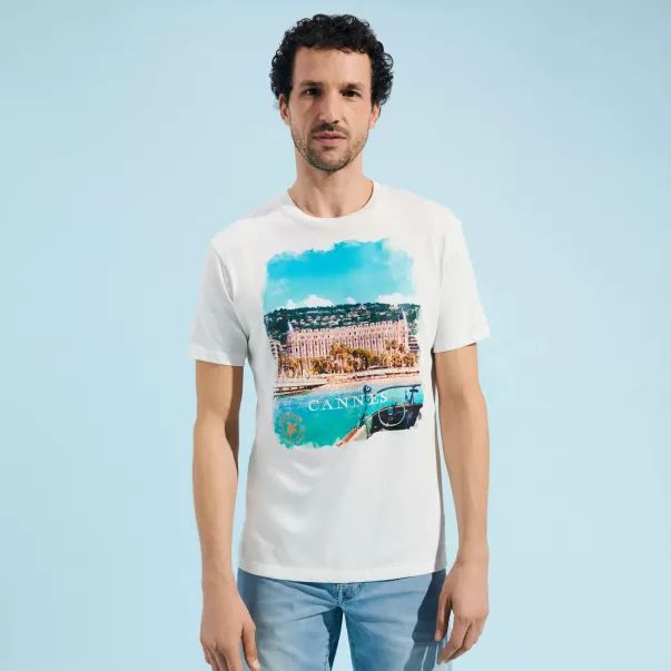 Cannes T-Shirt Aus Baumwolle Für Herren Kampagne Herren Off White / Weiss T-Shirts Vilebrequin