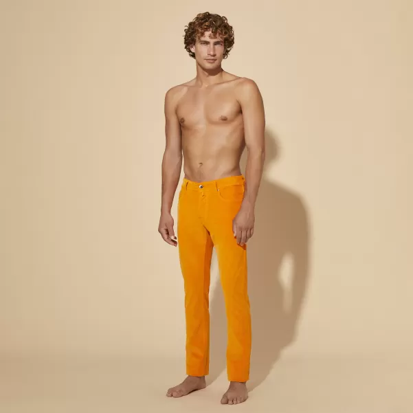 Herren Rabattcode Karotte / Orange Vilebrequin 1500 Lines Cordhose Im 5-Taschen-Design Für Herren Hosen