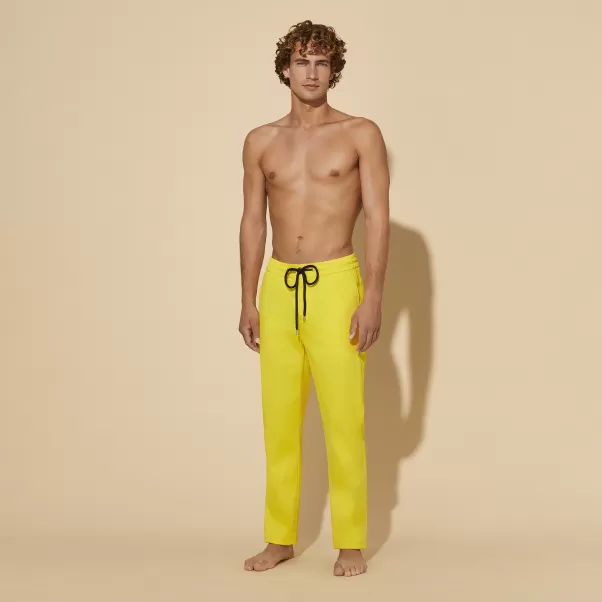 Sonne / Gelb Herren Hosen Qualität Einfarbige Jogginghose Aus Baumwolle Und Modal Für Herren Vilebrequin