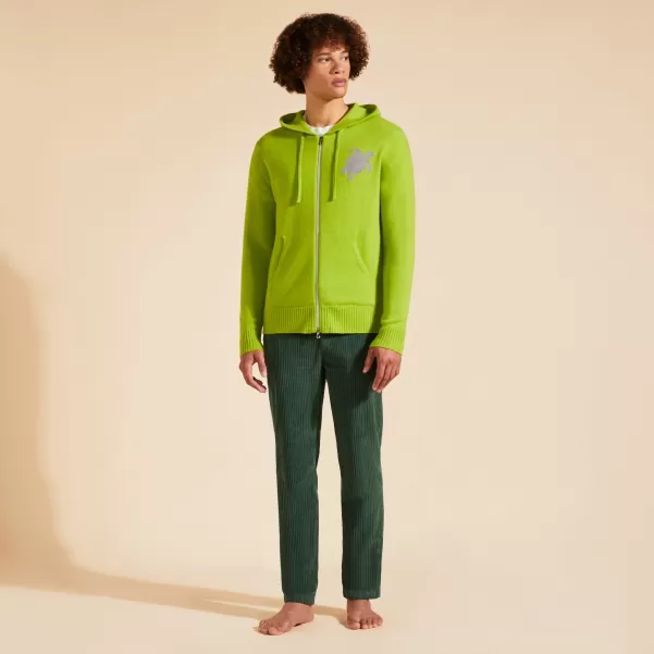 Pullover Und Strickjacke Herren Matcha / GrÜN Mode Vilebrequin Men Full Zip Cotton Cashmere Cardigan