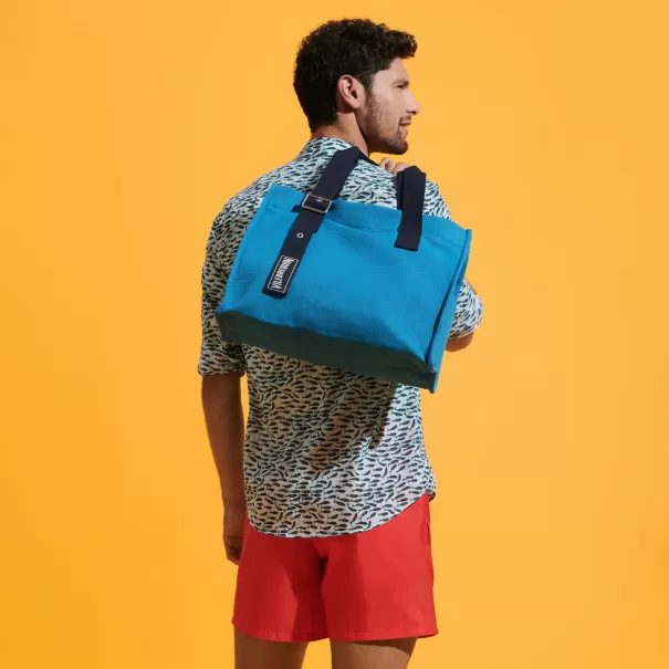 Calanque / Blau Kleine Einfarbige Strandtasche Aus Baumwolle Herren Strandtaschen Vilebrequin Deutschland