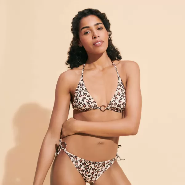 Vilebrequin Damen Turtles Leopard Triangel-Bikinioberteil Für Damen Straw / Gelb Kampagne Bikini