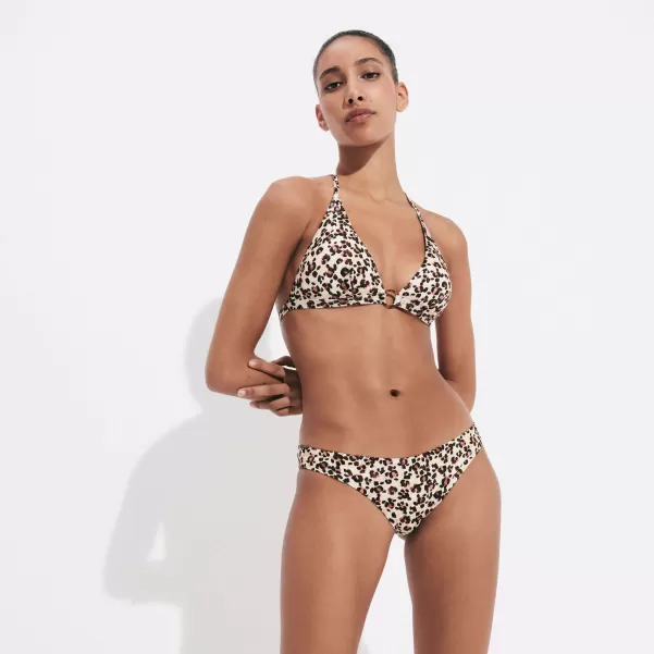 Vilebrequin Bikini Vielseitigkeit Straw / Gelb Turtles Leopard Midi-Bikinihose Für Damen Damen