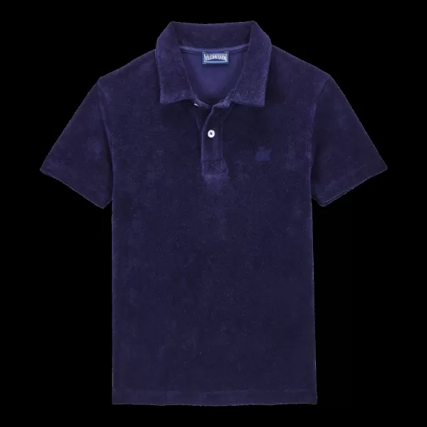 Jungen Vilebrequin Marineblau / Blau Kaufen Solid Polohemd Aus Frottee Für Jungen Polohemden