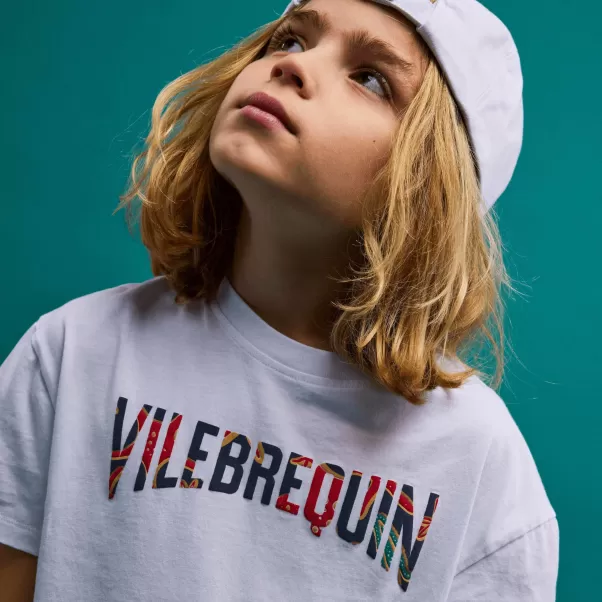 Weiss / Weiss Schnäppchen Vilebrequin Holistarfish T-Shirt Aus Baumwolle Für Jungen Jungen T-Shirts
