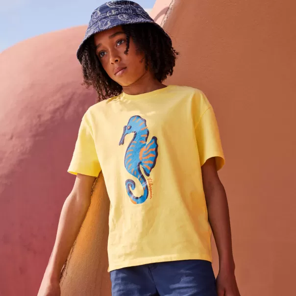 Jungen Sunflower / Gelb T-Shirts Zuverlässigkeit Seahorse T-Shirt Für Jungen Vilebrequin