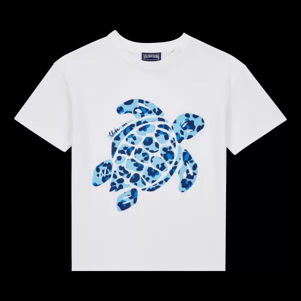 Turtles Leopard T-Shirt Für Jungen Vilebrequin Weiss / Weiss Jungen T-Shirts Technologie