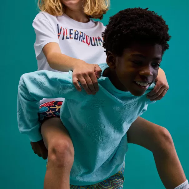 Rondes Des Tortues Sweatshirt Mit Rundhalsausschnitt Aus Frottee Für Kinder Jungen Konsumgut Sweatshirts Vilebrequin Thalassa / Blau