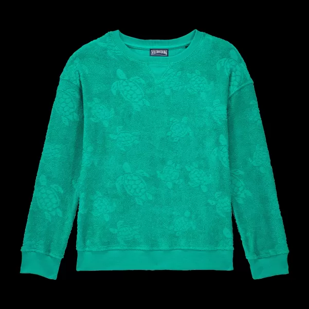 Tropezian Green / GrÜN Vilebrequin Rondes Des Tortues Sweatshirt Mit Rundhalsausschnitt Aus Frottee Für Kinder Sweatshirts Jungen Wartungsfreundlich
