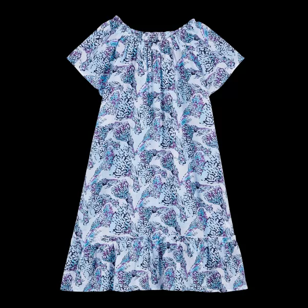 Geschäft Mädchen Isadora Fish Kleid Aus Baumwollvoile Für Mädchen Vilebrequin Kleider Weiss / Weiss