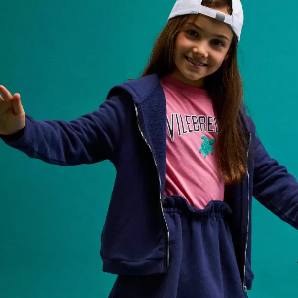 Mädchen Merkmal Tortue Back Sweatshirt Mit Reißverschluss Und Stickerei Für Mädchen Sweatshirts Marineblau / Blau Vilebrequin