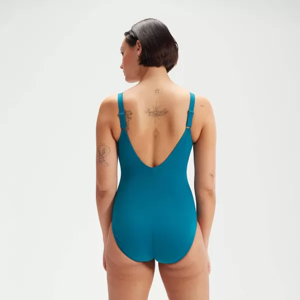 Speedo Damen Formender Aquanite-Badeanzug Für Damen Türkis Körperbetont