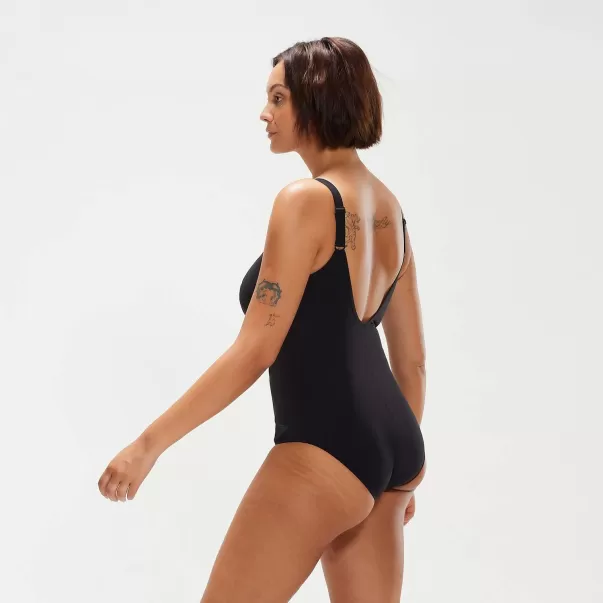 Speedo Damen Shaping Aquanite Badeanzug Für Damen Schwarz Körperbetont