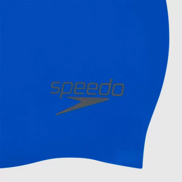 Damen Badekappen Speedo Einfache Silikonkappe Für Erwachsene Blau