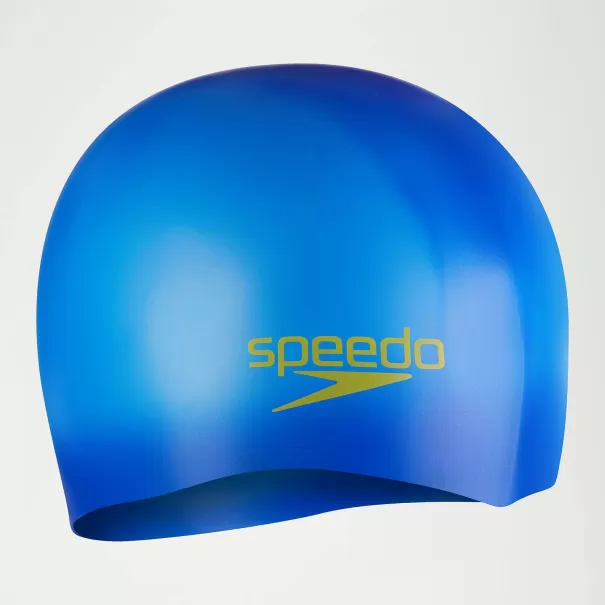 Speedo Schwimm Accessoires Damen Einfache Geformte Silikonbadekappe Für Kinder Blau