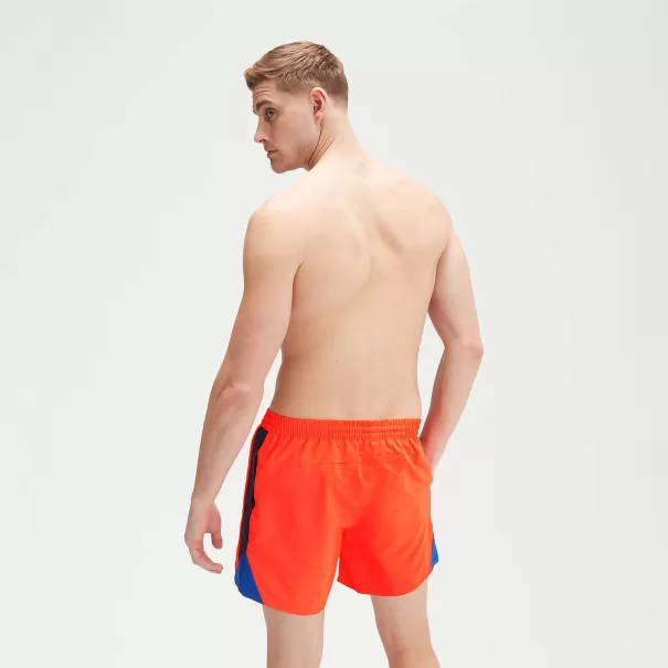 Hyperboom Splice-Badeshorts 40 Cm Für Herren Orange/Marineblau Schwimm Shorts Herren Speedo